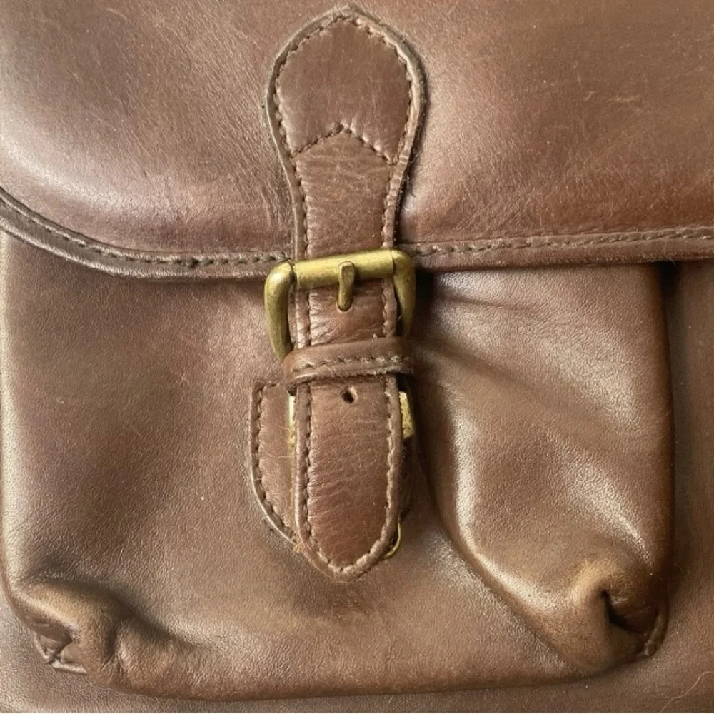 Ellington Leather Goods Brown Leather Briefcase With Shoulder Strap